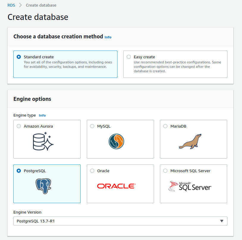 Amazon Web Service for PostgreSQL